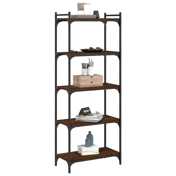 vidaXL Bookcase 5-Tier Brown Oak 60x30x154 cm Engineered Wood