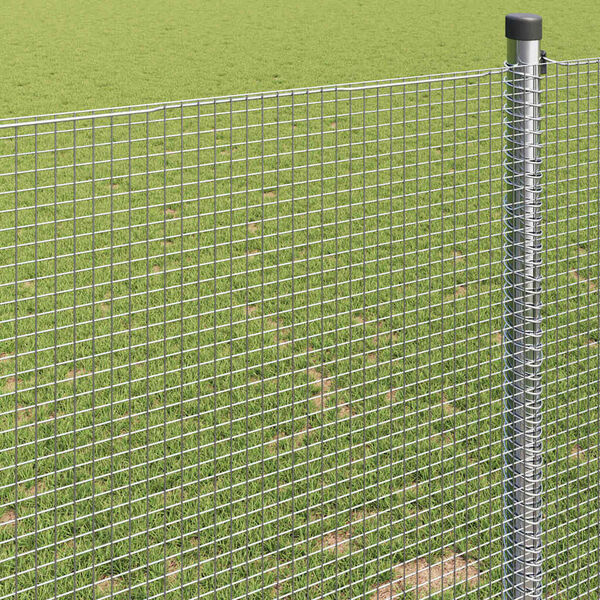 vidaXL Welded Wire Fence Silver 1 x 50 m