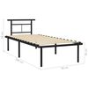 vidaXL Bed Frame without Mattress without Mattress Black Metal 90x200cm