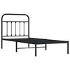 vidaXL Metal Bed Frame without Mattress with Headboard Black 90x190cm