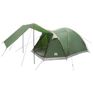 vidaXL Cabin Tent 4-Person Green Polyester and Steel