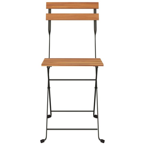 vidaXL Folding Bistro Chairs 6 pcs Solid Wood Teak and Steel