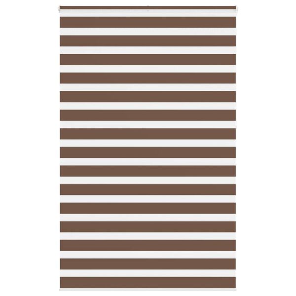 vidaXL Zebra Blind Brown 140x230 cm Fabric Width 135.9 cm Polyester