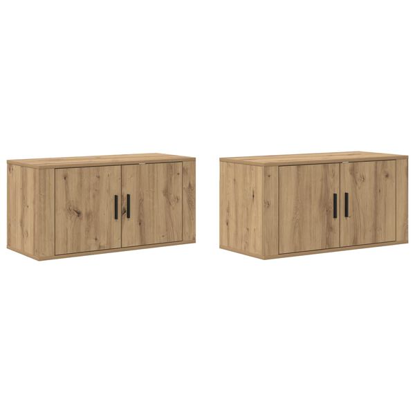 vidaXL Wall-mounted TV Cabinet Set 2 pcs Artisan Oak 80 x 34.5 x 40 cm