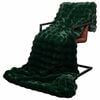 vidaXL Faux Rabbit Fur Blanket Dark Green 130 x 150 cm Polyester