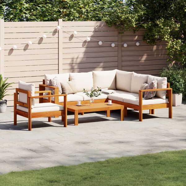 vidaXL 5 Piece Garden Sofa Set with Cushions Solid Wood Acacia