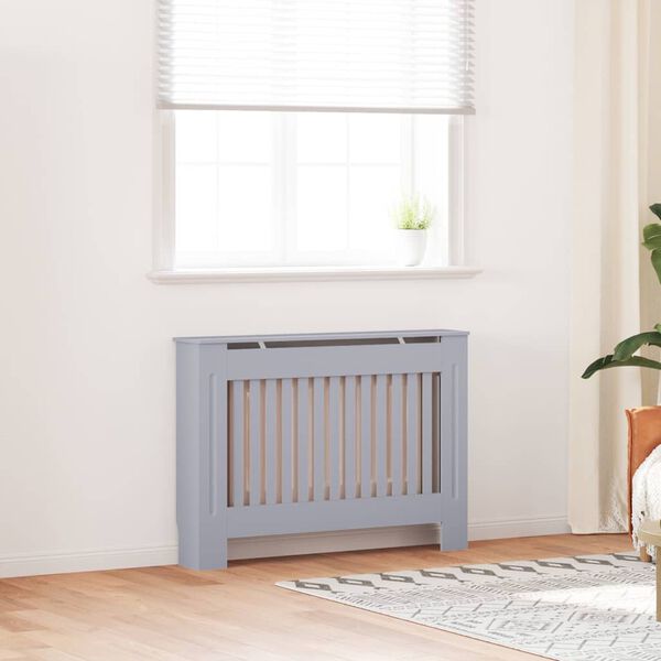 vidaXL Radiator Cover Grey 112x19x81.5 cm MDF
