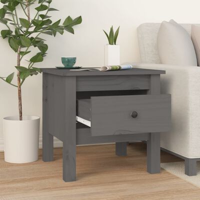 vidaXL Side Table Grey 40x40x39 cm Solid Wood Pine