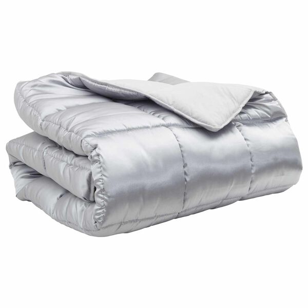 vidaXL Winter Duvet Silver 200 x 135 cm Satin and Microfiber