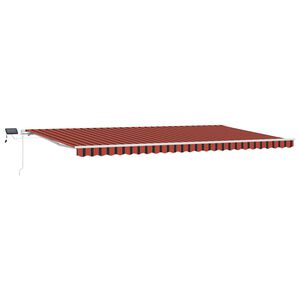 vidaXL Retractable Awning Orange and brown 600 x 350 cm