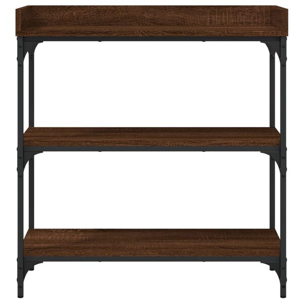 vidaXL Console Table with Shelves Brown Oak 75x30x80 cm