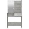 vidaXL Dressing Table with LED Concrete Grey 74.5x40x141 cm