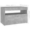 vidaXL Bedside Cabinet & LED Lights Concrete Grey 60x35x40 cm