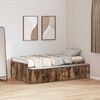 vidaXL Bed Frame with Drawer Smoked Oak 70 x 190 cm Engineered Wood