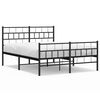 vidaXL Metal Bed Frame without Mattress with Footboard Black 150x200cm