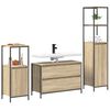 vidaXL Bathroom Furniture Set 3 pcs Sonoma Oak Engineered Wood