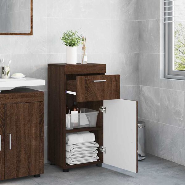 vidaXL Bathroom Cabinet Set TULUM Brown Oak 37 x 31.5 x 82 cm