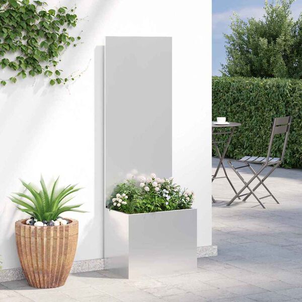 vidaXL Garden Privacy Screen Silver 50 x 140 cm Galvanised steel