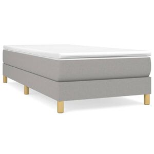 vidaXL Box Spring Bed Frame Light Grey Single Fabric