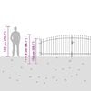 vidaXL Garden Gate with Lock Grey 125 x 400 cm Steel