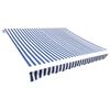 vidaXL Awning Top Sunshade Canvas Blue & White 5x3 m