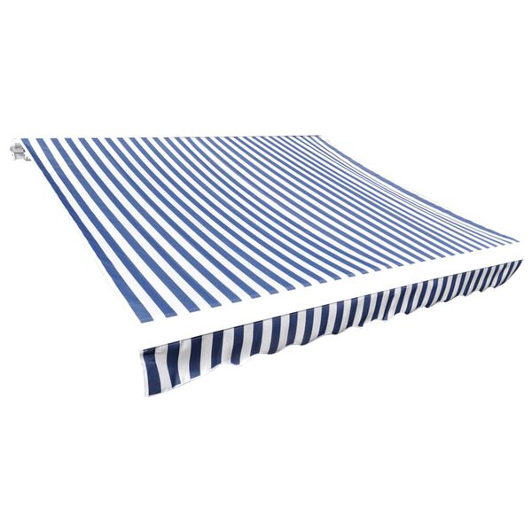 vidaXL Awning Top Sunshade Canvas Blue & White 5x3 m