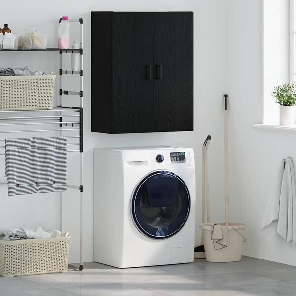 vidaXL Wall Cabinet Black Oak 69.5 x 34 x 90 cm Engineered Wood