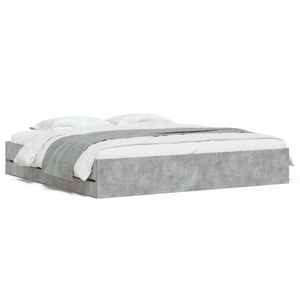 vidaXL Bed Frame with Drawers without Mattress Concrete Grey 180x200 cm Super King