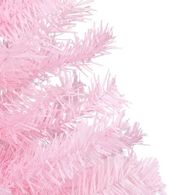 vidaXL Artificial Pre-lit Christmas Tree with Ball Set Pink 240 cm PVC