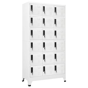 vidaXL Locker Cabinet White 90x40x180 cm Steel