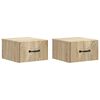 vidaXL Wall-Mounted Bedside Cabinet 2 pcs Sonoma Oak 34.5 x 33 x 20 cm