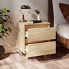 vidaXL Bed Cabinet with Solid Pinewood Legs Sonoma Oak 40x35x50 cm