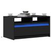 vidaXL Coffee Table with LED Lights Black Engineered Wood