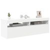 vidaXL TV Cabinet with LED Lights White 120x35x40 cm