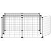 vidaXL 12-Panel Pet Cage with Door Black 35x35 cm Steel