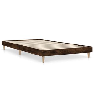 vidaXL Bed Frame without Mattress Smoked Oak 100x200 cm Engineered Wood