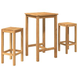 vidaXL Outdoor Bar Set 3 pcs Untreated Solid Teak Wood