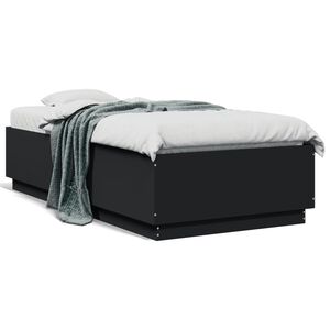 vidaXL Bed Frame without Mattress Black 90x190 cm Single