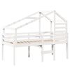 vidaXL High Sleeper Bed without Mattress White 90x200 cm Solid Wood Pine