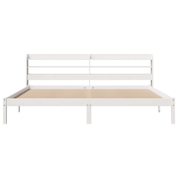 vidaXL Bed Frame without Mattress White 180x200 cm Super King Solid Wood Pine