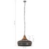 vidaXL Industrial Hanging Lamp Grey Iron & Solid Wood 35 cm E27