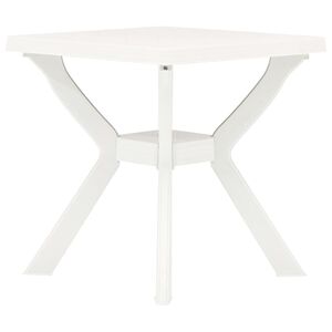 vidaXL Garden Table | White | Plastic | 70x70 cm | Durable | Bistro Table