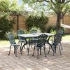 vidaXL Garden Dining Set 7 pcs Green Aluminium