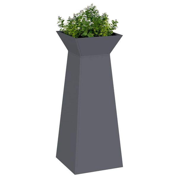 vidaXL Pillar Planter Anthracite 40 x 40 x 100 cm