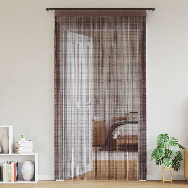 vidaXL String Curtains 2 pcs 100x250 cm Brown