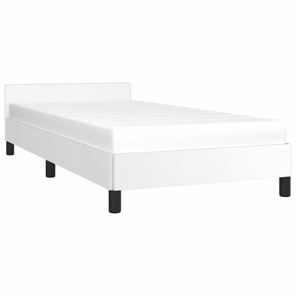 vidaXL Bed Frame without Mattress White 90x190cm Single Faux Leather