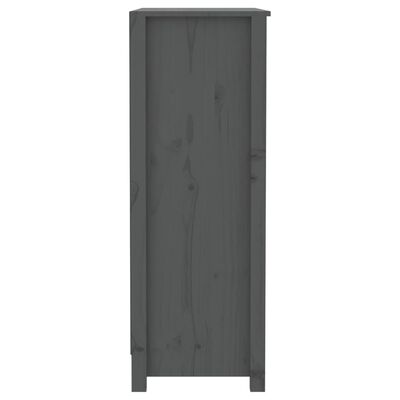 vidaXL Book Cabinet Grey 80x35x97 cm Solid Wood Pine