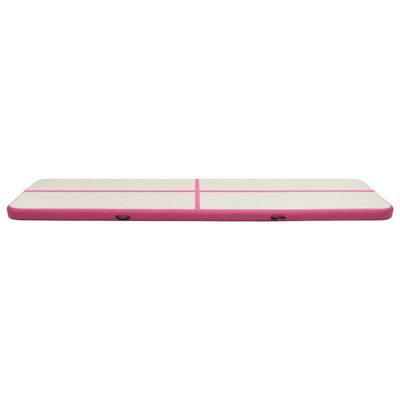 vidaXL Inflatable Gymnastics Mat with Pump 600x100x20 cm PVC Pink