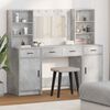 vidaXL Dressing Table Set 3 pcs Concrete Grey Engineered Wood