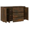 vidaXL Sideboard with 3 Drawers Smoked Oak 120x41x75 cm Engineered Wood